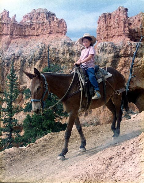 1997BryceCanyonNP002.jpg - 1997 - Bryce Canyon NP, UT - Stephanie touring the canyon on mule back