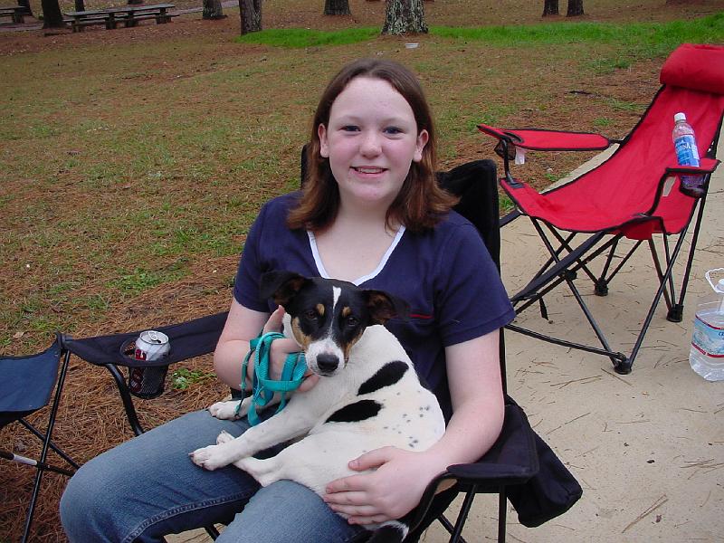 DSC00909.JPG - 2003 - Thanksgiving, Choctaw Campground, MS - Stephanie & Sadie