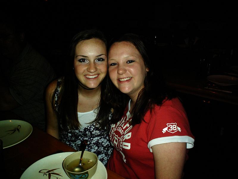 DSC01893.JPG - 2006 - Summer Vacation, Destin, FL - Gretchen & Stephanie at Hibachi restaurant