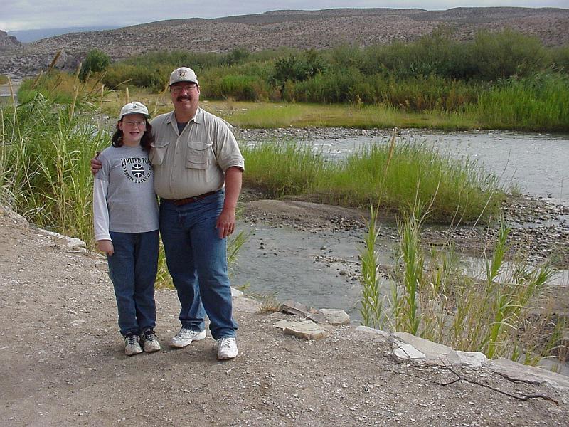 MVC-765F.JPG - 2001 - Thanksgiving, Big Bend NP, TX - Stephanie & Marty standing by the Rio Grand